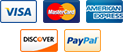 Visa, MasterCard, AMEX, Discove and PayPal accepted!