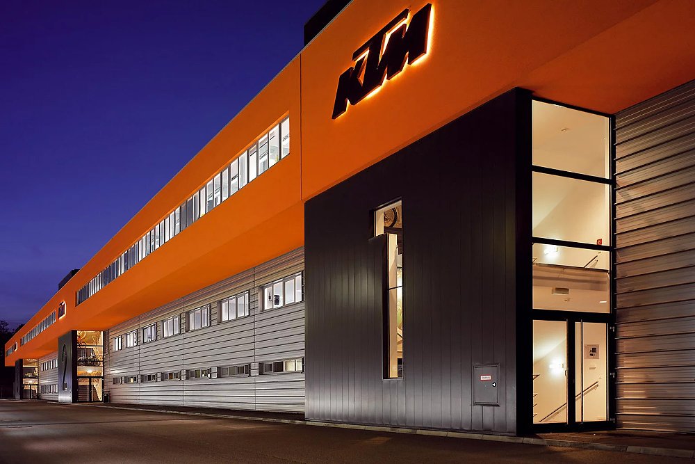An exterior shot of KTM's Mattighofen headquarters in Austria.