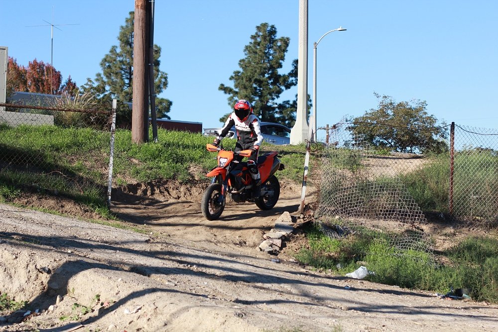 the SMC R on a dirt lane