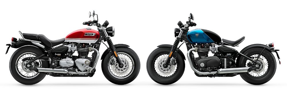 The Speedmaster and Bobber pictured in profile against a white background.