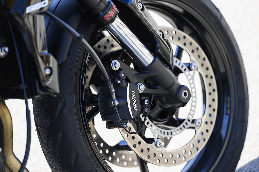 view of front suspension and brakes