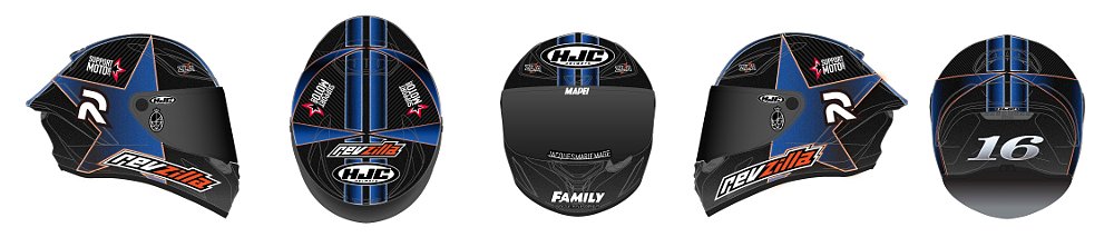 An illustration of Joe Roberts helmet design for the 2026 season.