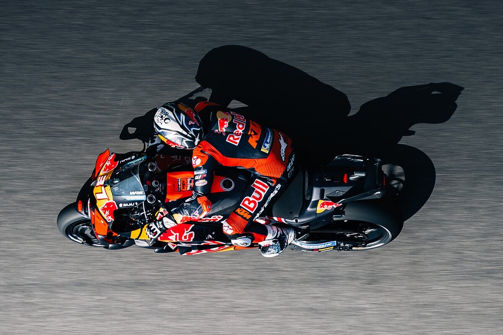 Pedro Acosta navigating a right-hand turn at the 2026 Red Bull Grand Prix of the Americas in Austin, Texas.