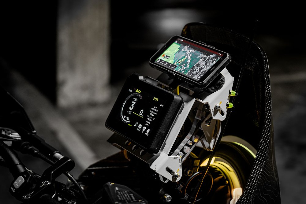 view of the navigation equipment in the cockpit