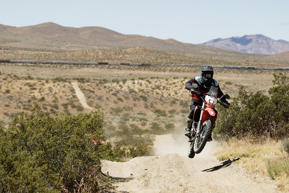 Ari Henning riding at the Biltwell 100 on his CRF300L
