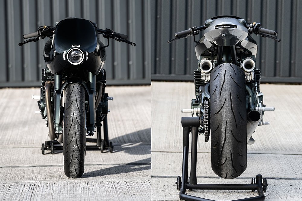 front and rear views of the custom