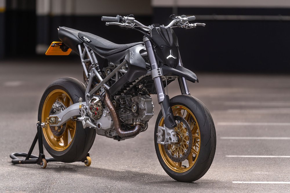 lightweight supermoto motorcycle built around a Multistrada engine