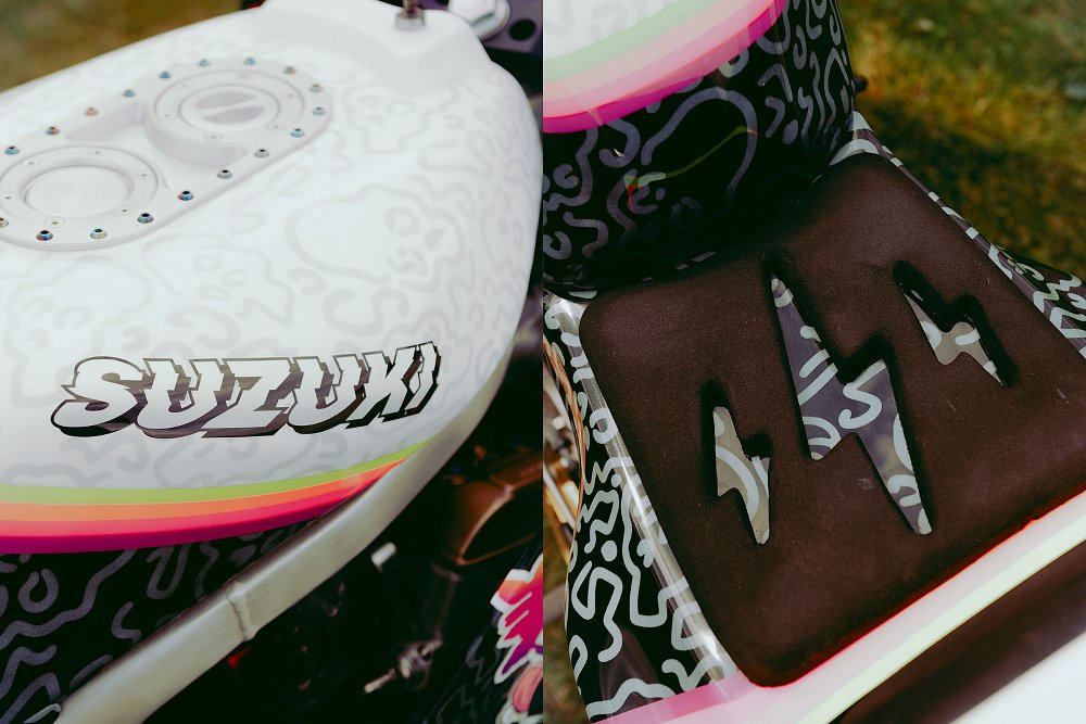 close view of elaborate paint and graphics