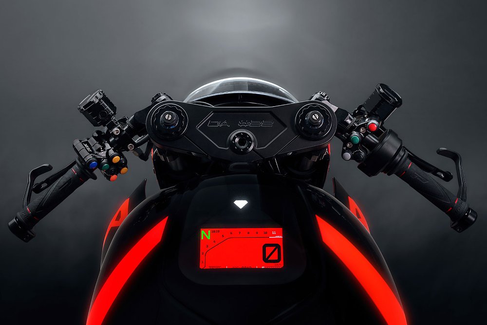 cockpit view of digital display embedded in the tank