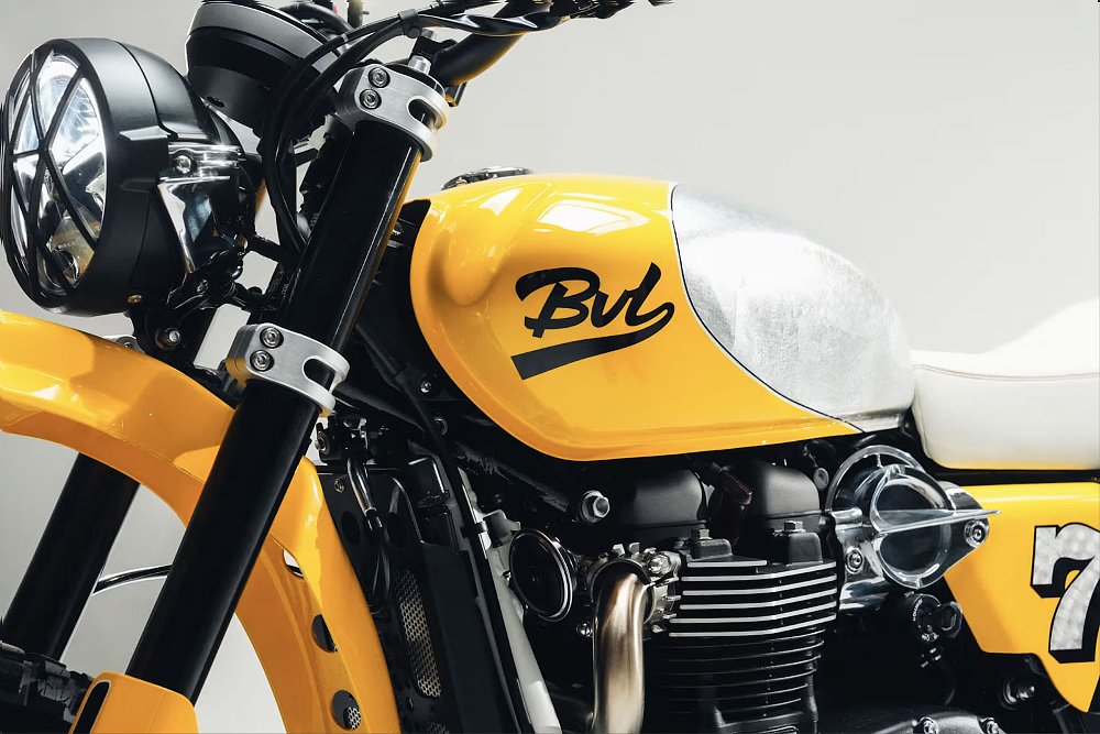 yellow custom version of the Scrambler