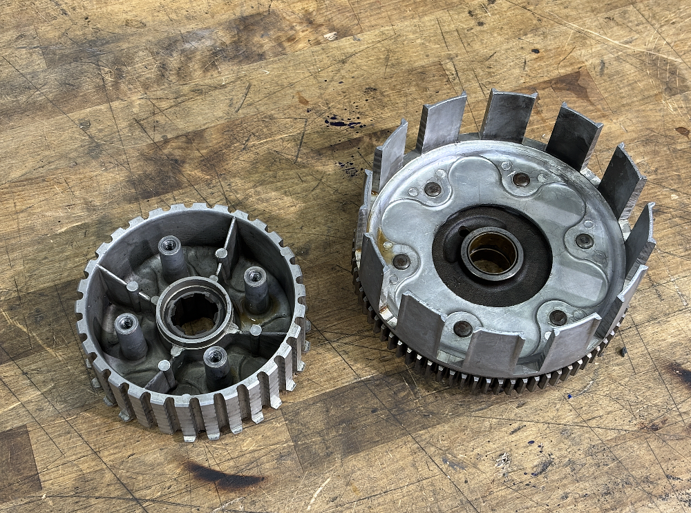 Motorcycle clutch inner hub and outer basket