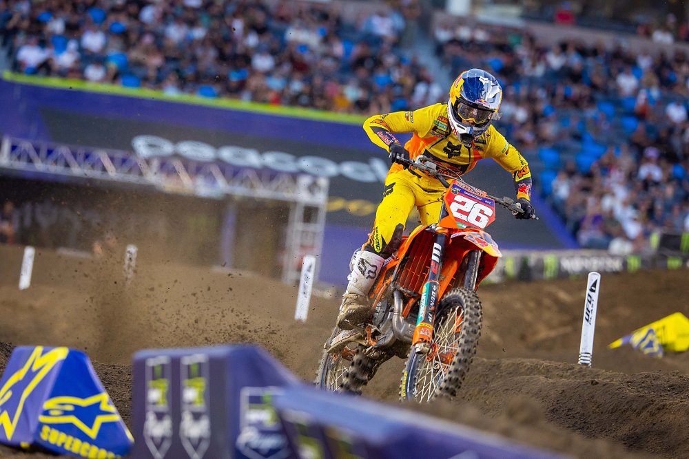 Prado racing his KTM in SMX Playoffs round two