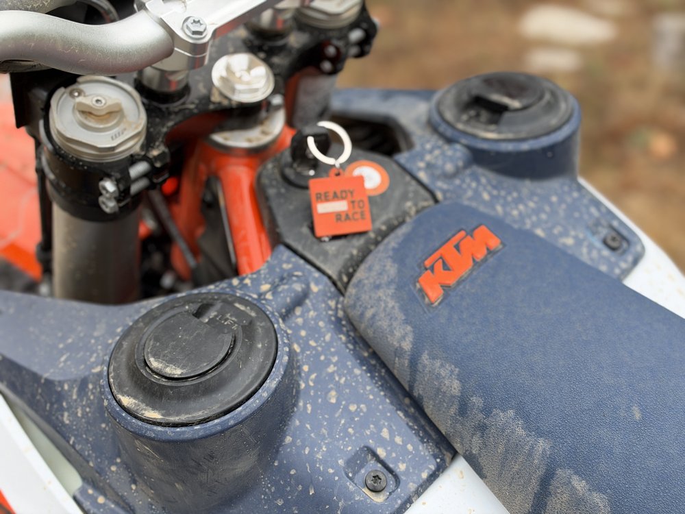 2027 KTM 690 Rally fuel cap detail.