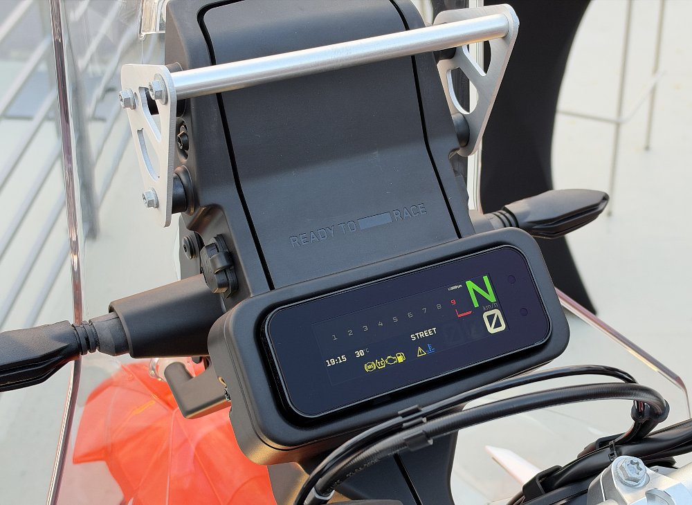 2027 KTM 690 Rally cockpit detail.