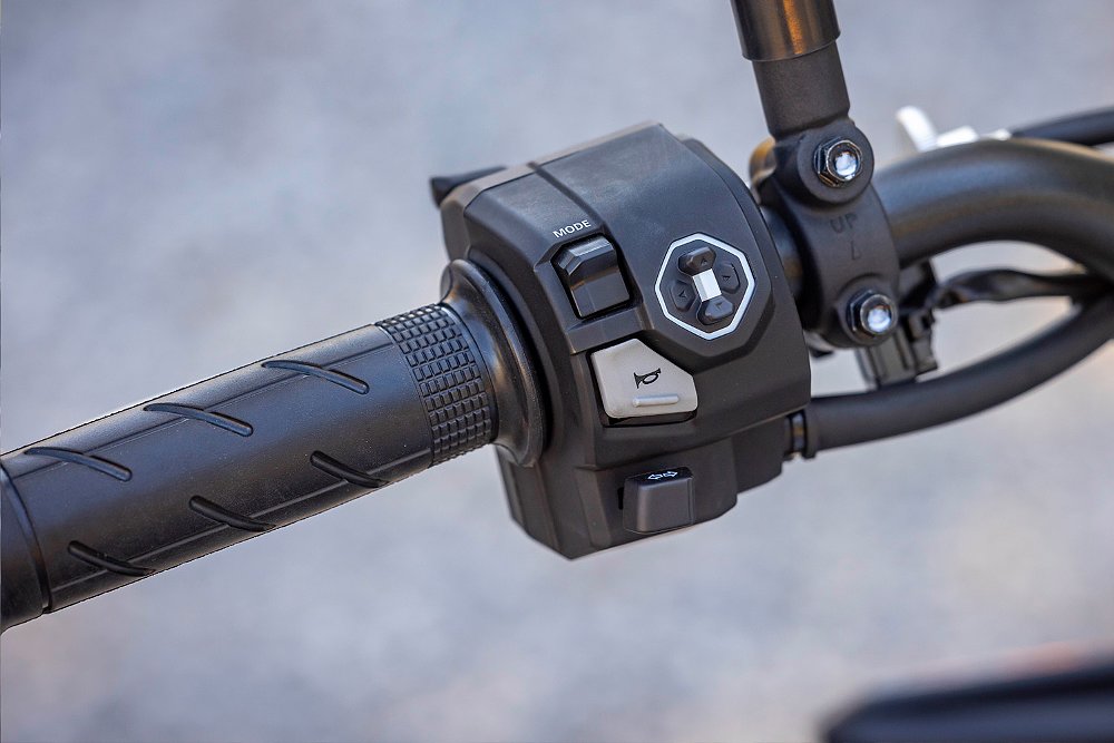 A close up of the CB1000F's left switchgear.