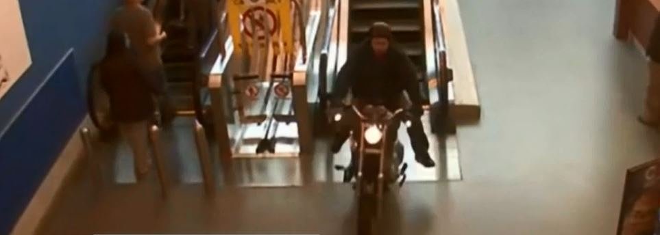Video: Canadian biker on the run flees through Walmart