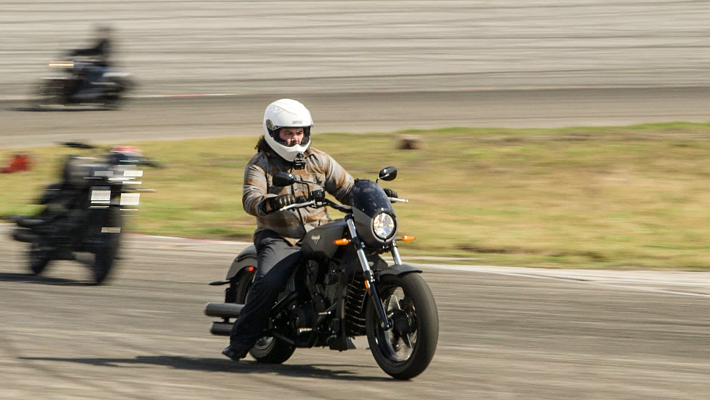 test riding the Victory Octane