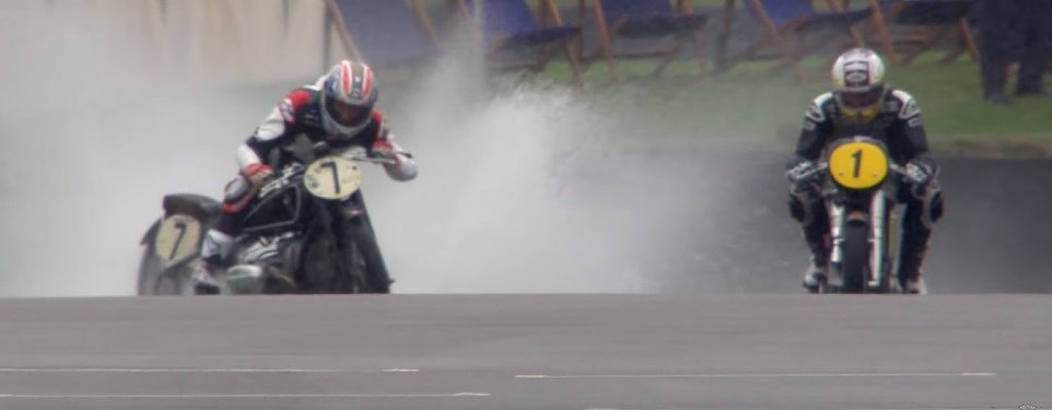 Video: Racers will be racers, even on an 80-year-old bike