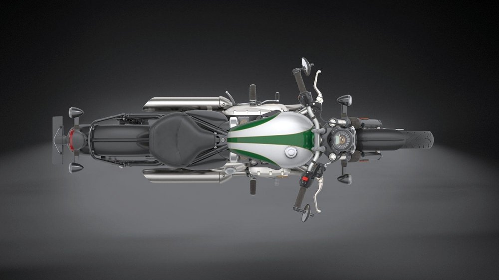 Triumph Bonneville Bobber overhead view