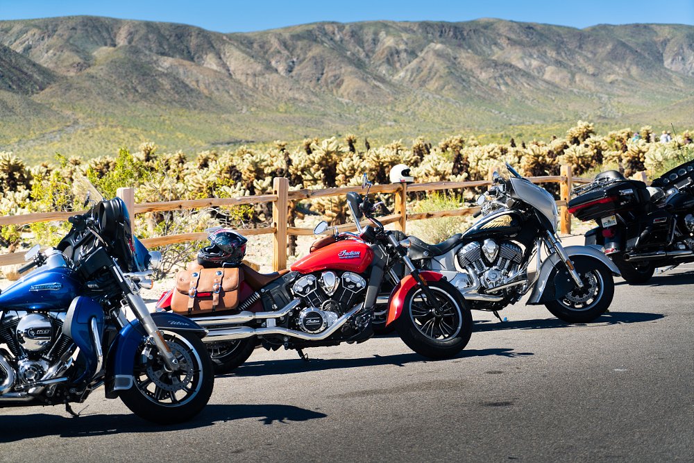 rental Indians and Harley-Davidsons