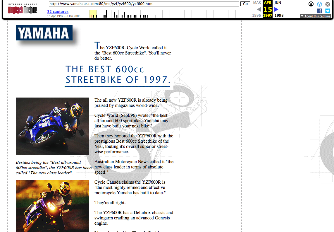 Throwback Thursday: Visiting OEM websites with the Wayback Machine -  RevZilla