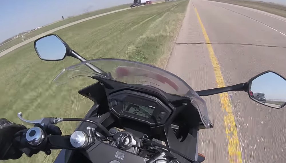 Video: Rider gets blown off the road by fierce crosswind