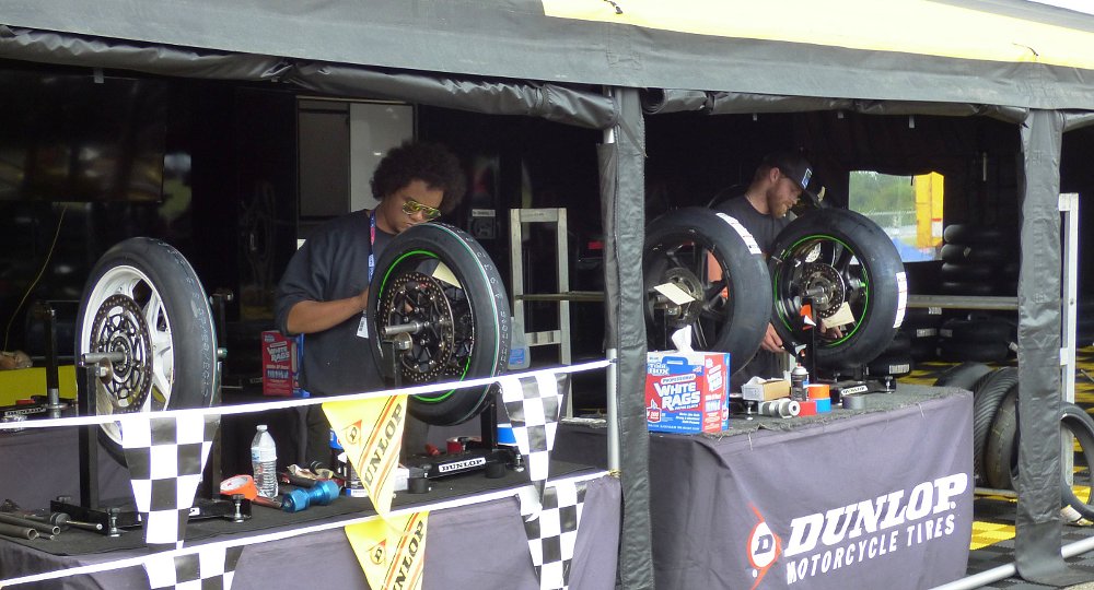 Dunlop tire technicians