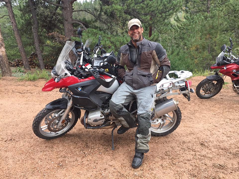 Chris and his BMW motorcycle