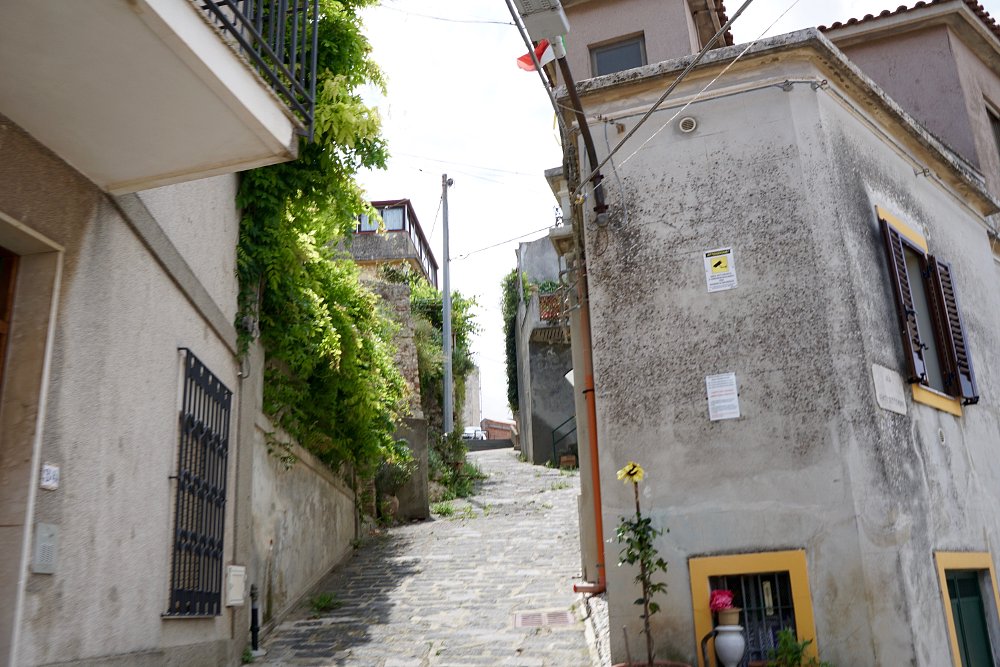 steep village street