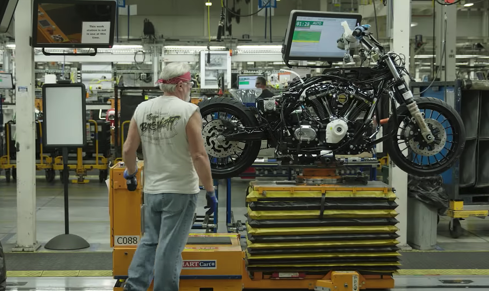 Motorcycle factory videos, then and now