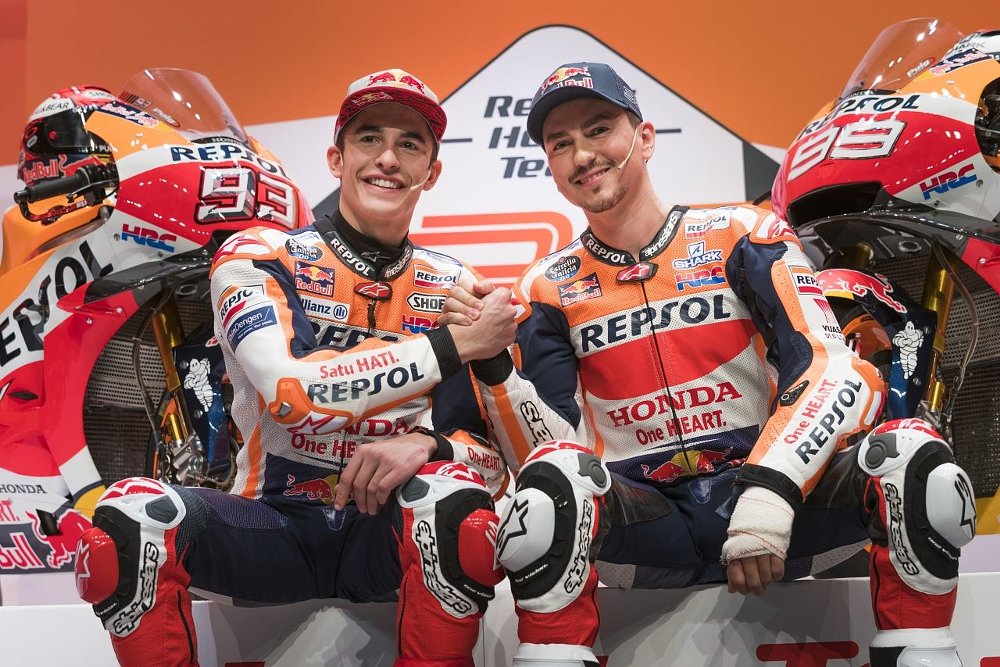 Repsol Honda, Marc Marquez and Jorge Lorenzo