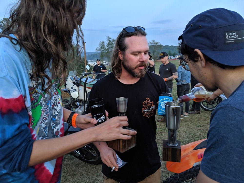 trophy used as a cup