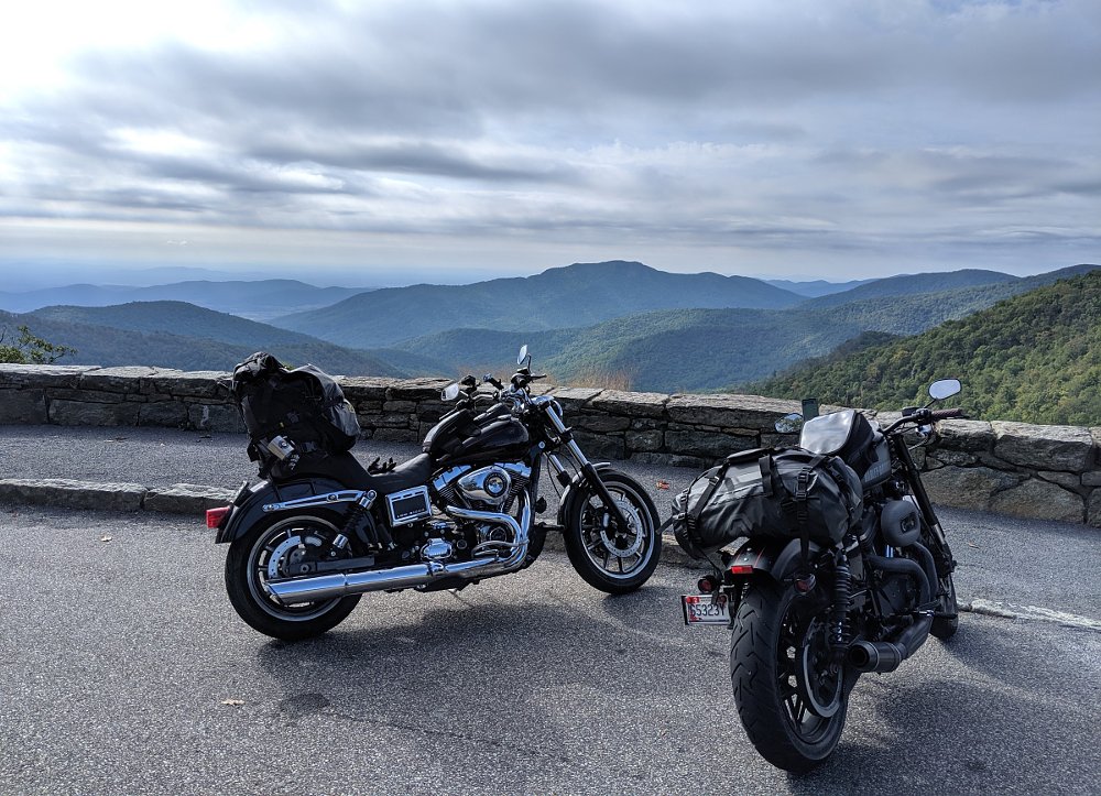 riding to overlooks on the Blue Ridge Parkway