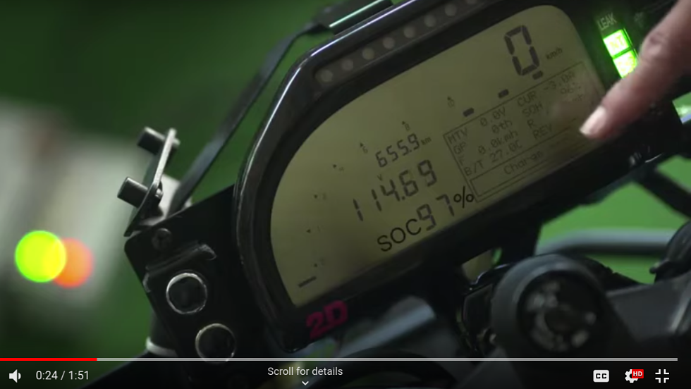 Kawasaki electric motorcycle display