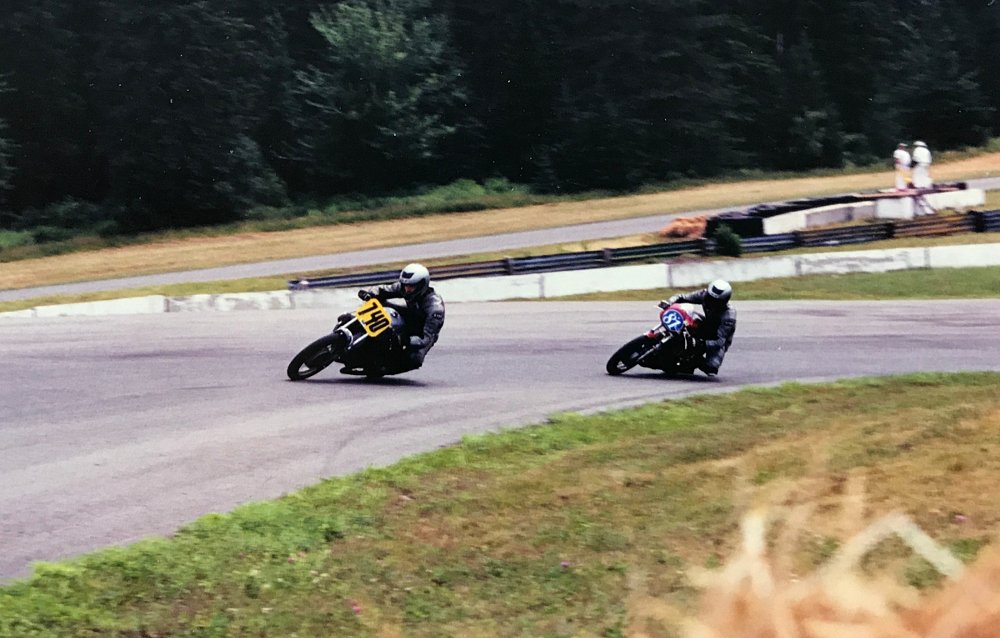 Zack and his father racing