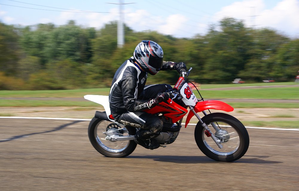 Kent Klawon racing a Honda XR100