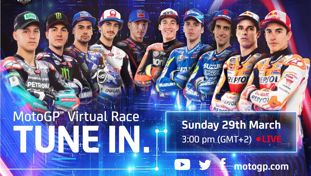 Watch Márquez, Rossi, and other MotoGP stars race virtually on Sunday