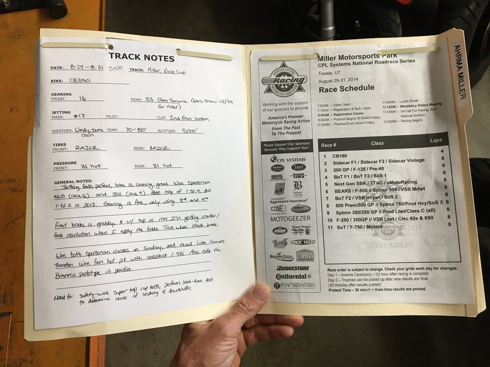 Ari Henning CB350 log book