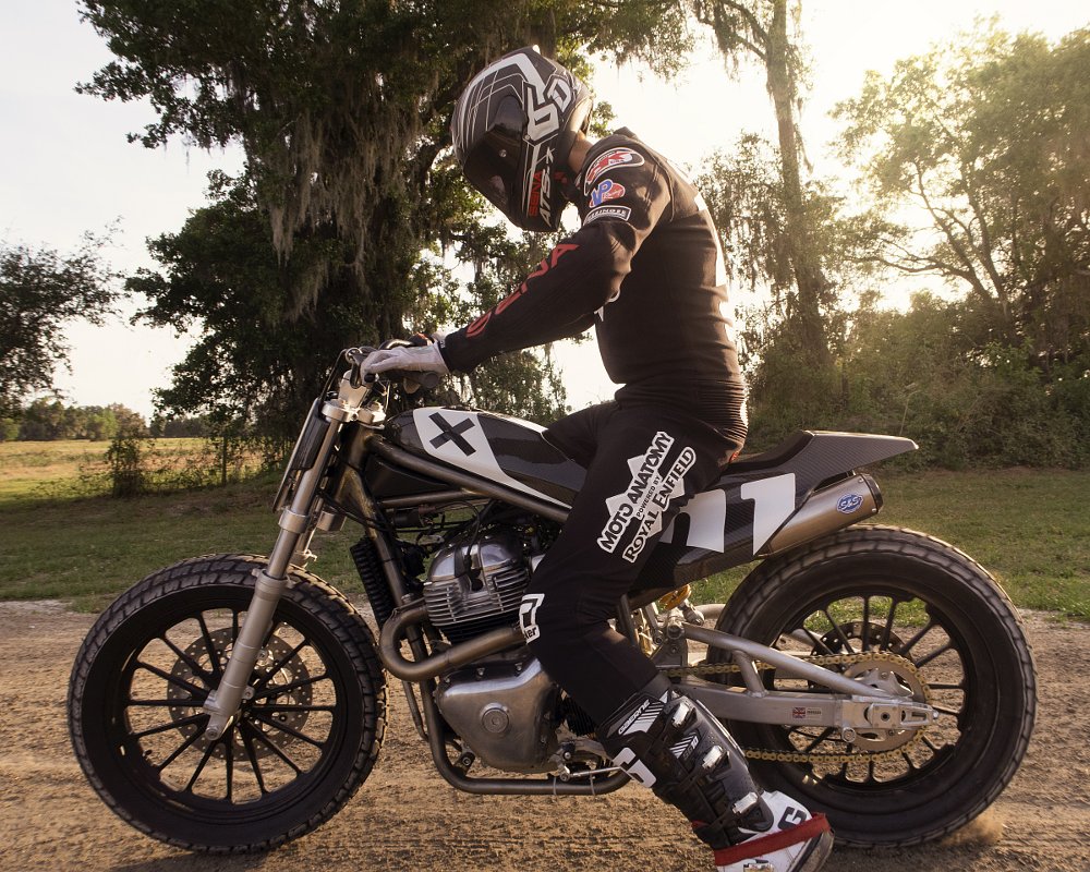 Johnny Lewis on the Royal Enfield race bike