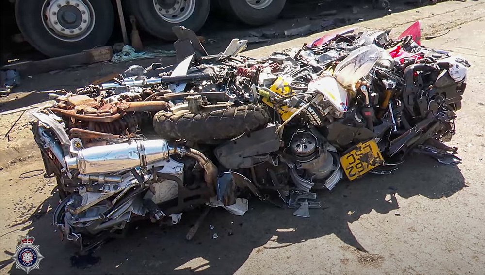 Video: Does crushing motorcycles deter illegal riding?