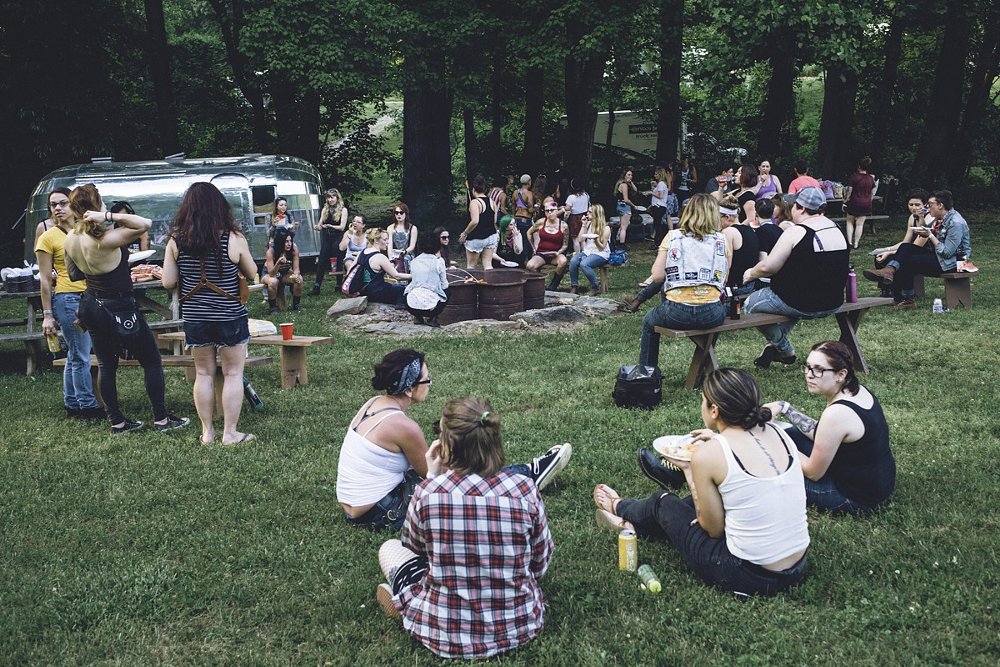 campfire socializing at The Fox Run