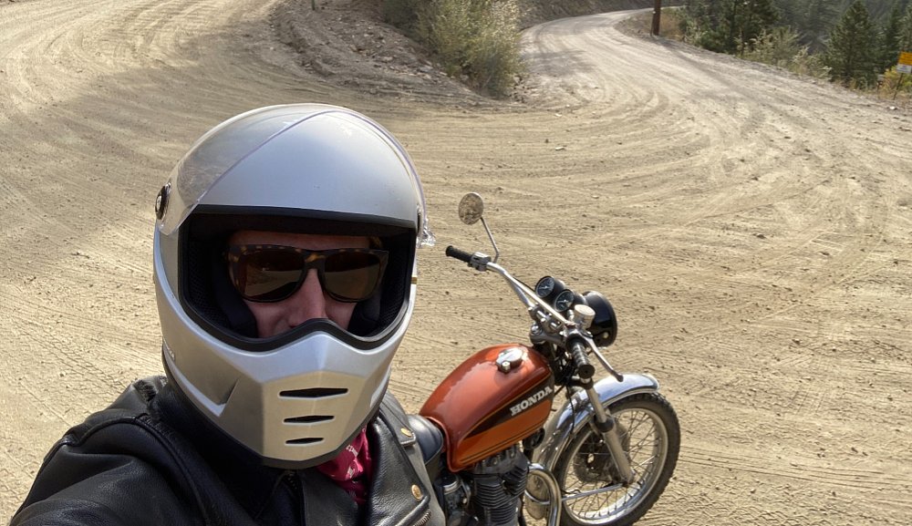 New rider, 45-year-old motorcycle, and Colorado high country 