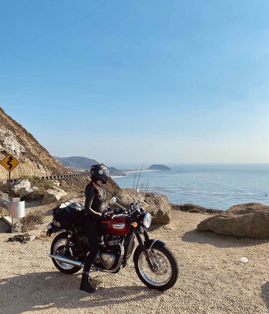 Triumph Bonneville near Big Sur on the California coast