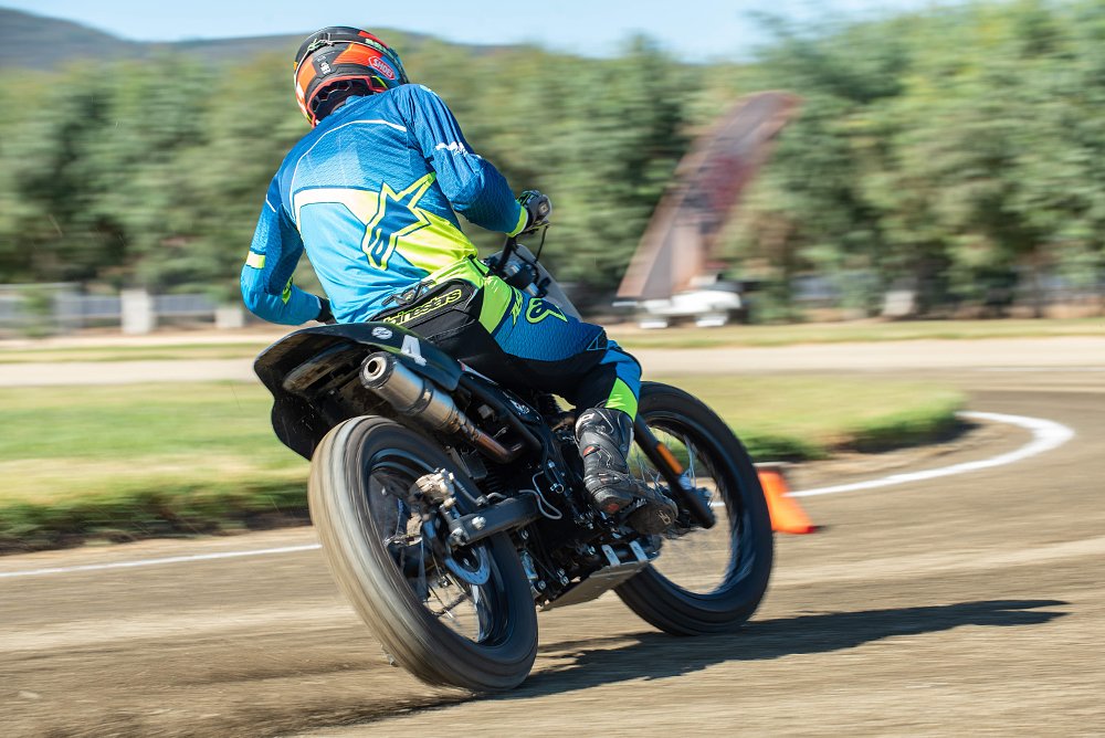 Royal Enfield Himalayan sliding from behind