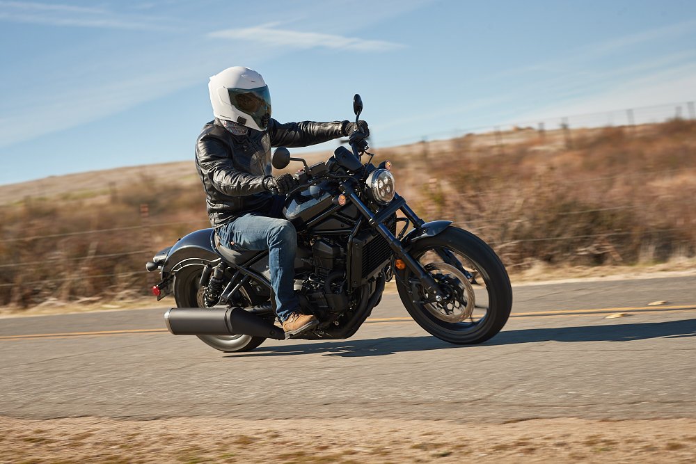 Honda Rebel 1100 riding.