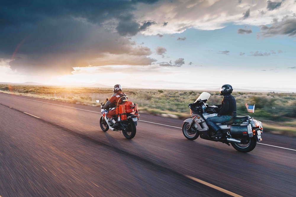 Zack and Ari on the highway in Texas