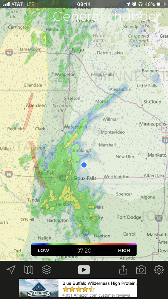 weather radar shows storm ahead