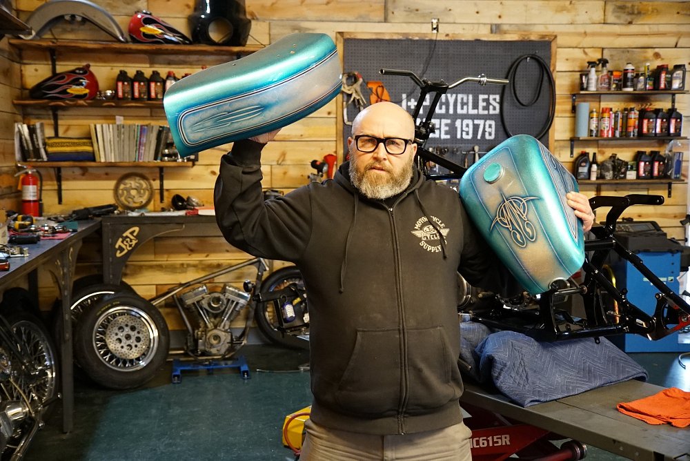 painted fender and gas tank