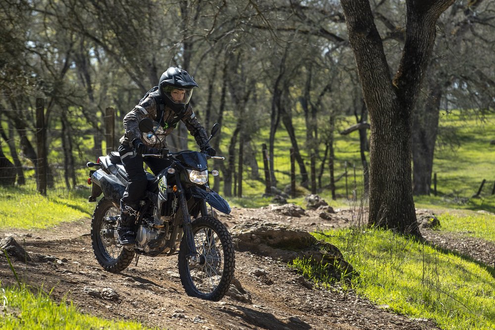 off-road riding on the KLX300