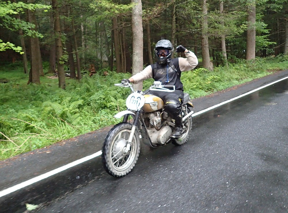 Heavy rider on a heavy bike.